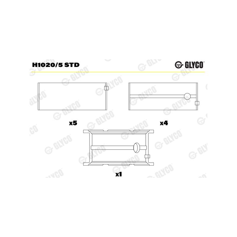 PANEWKI GŁÓWNE GLYCO H10205 STD FIAT 2.3JTD  02- 