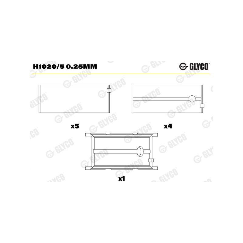 PANEWKI GŁÓWNE GLYCO H10205 0.25 FIAT 2.3JTD 02- 