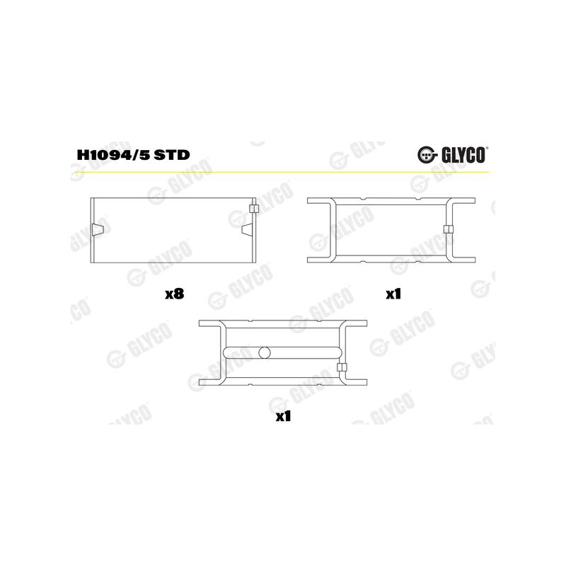 PANEWKI GŁÓWNE GLYCO H10945<7252M> STD FIAT otw  2.5D/TD 