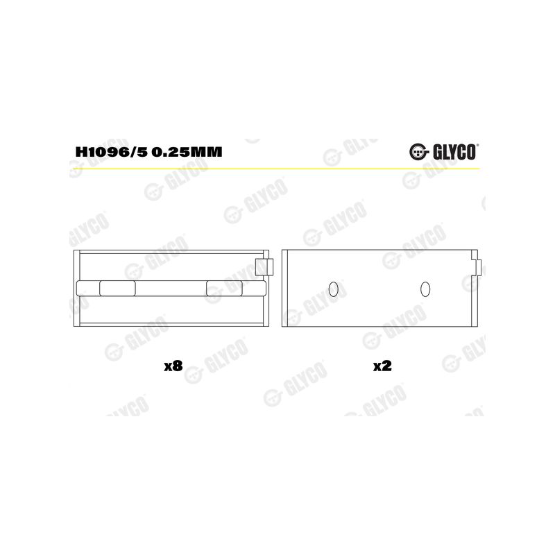 PANEWKI GŁÓWNE GLYCO H10965<7255M> 0.25 FIAT 1.4/1.8 BRAV