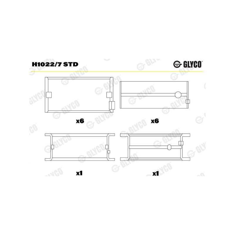 PANEWKI GŁÓWNE GLYCO H10227 STD IVECO F3AE0681  00- 