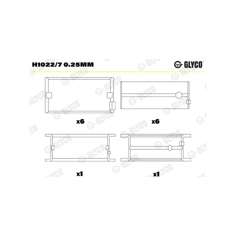 PANEWKI GŁÓWNE GLYCO H10227 0.25 IVECO F3AE0681  00- 