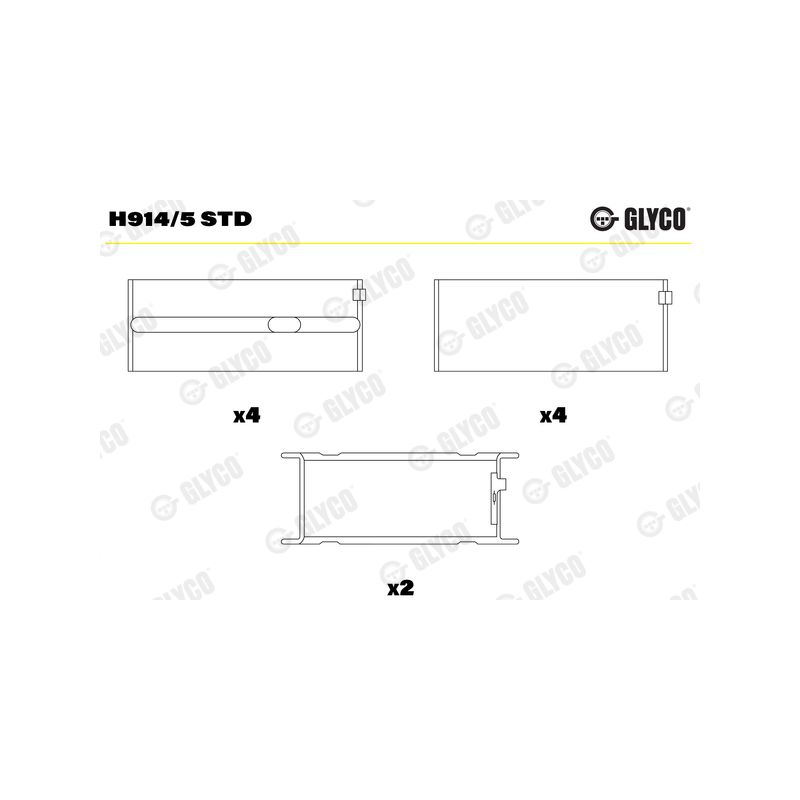PANEWKI GŁÓWNE GLYCO H9145 STD MERCEDES 2.0-2.4B+D 71- 