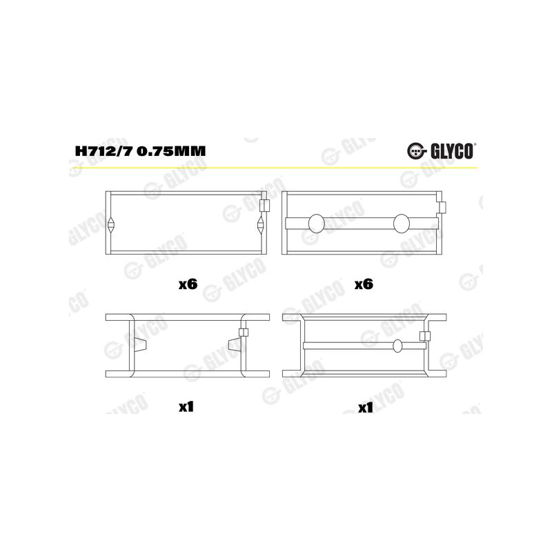 PANEWKI GŁÓWNE GLYCO H7127 0.75 MERCEDES OM352  - 