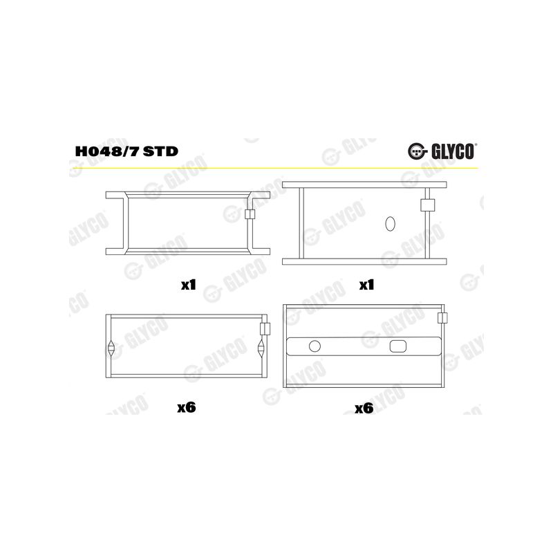 PANEWKI GŁÓWNE GLYCO H0487 STD MERCEDES OM366  84- 