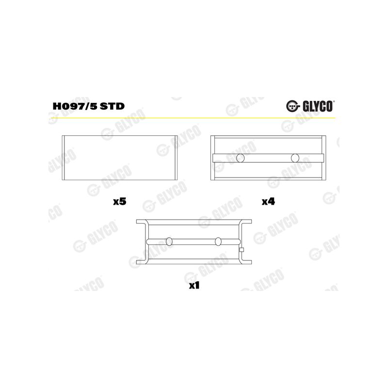 PANEWKI GŁÓWNE GLYCO H0975<FM7264M> STD RENAULT 1.2 96- 