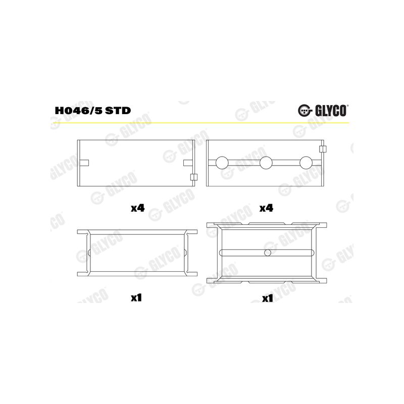 PANEWKI GŁÓWNE GLYCO H0465 STD RENAULT 1948cc N7Q 95- 