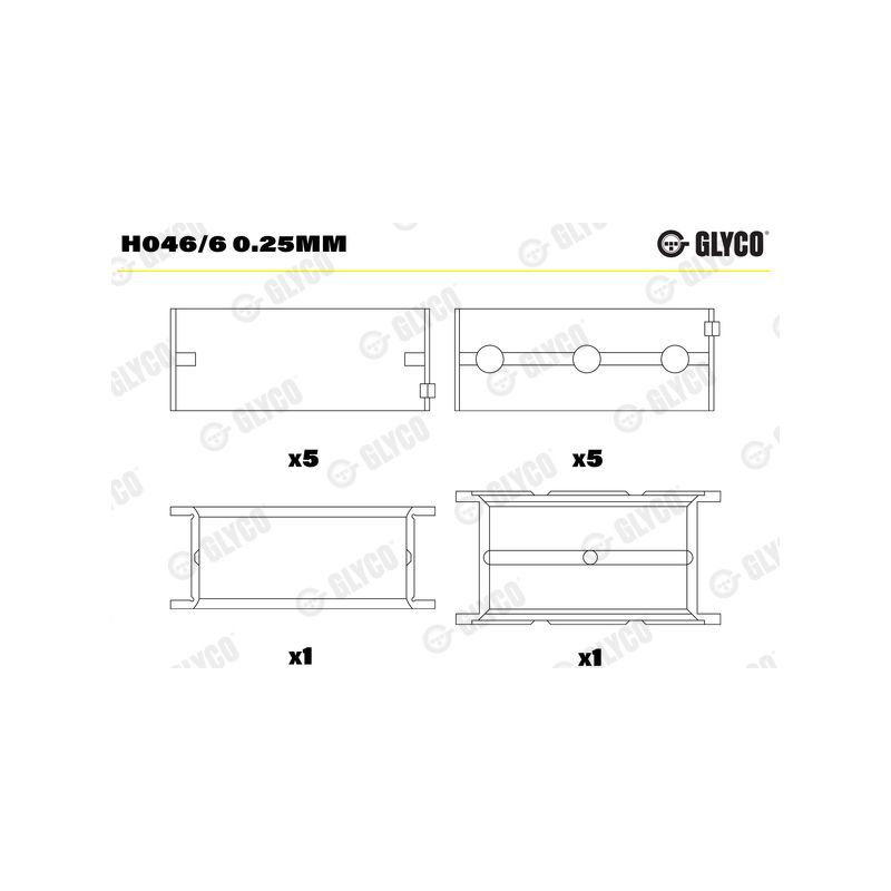 PANEWKI GŁÓWNE GLYCO H0466 0.25 VOLVO 20V  2.0-2.5  91- 