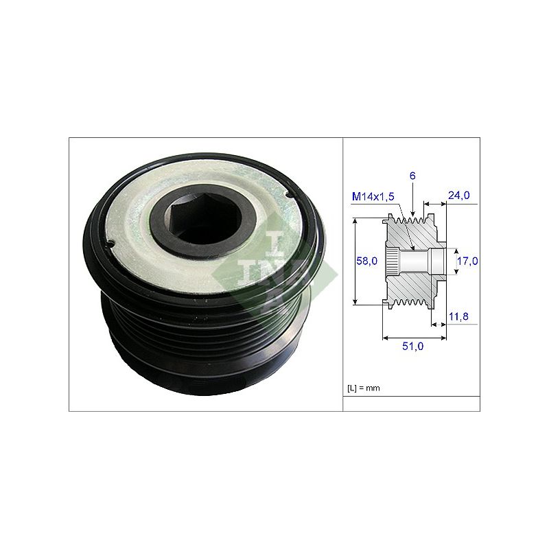 NAPINACZ PASKA INA 535019610 SPRZ.JEDNOKIER CHRYSLER 2.5-2.8CRD 00-