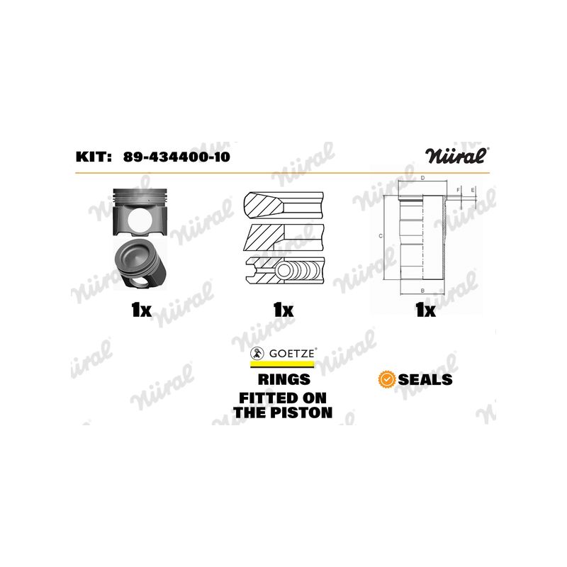ZESTAW NAPRAWCZY GOETZE 8943440010 TŁOK+TULEJA VOLVO D13A 05-