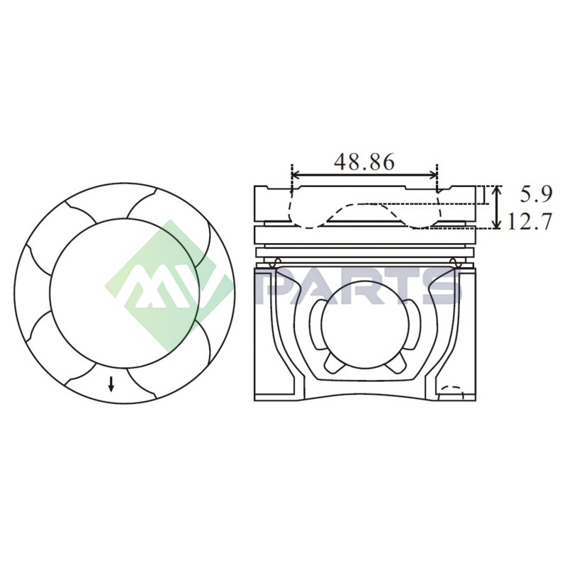TŁOK MV PARTS P7487A STD MITSUBISHI 1.8DI-D 09-