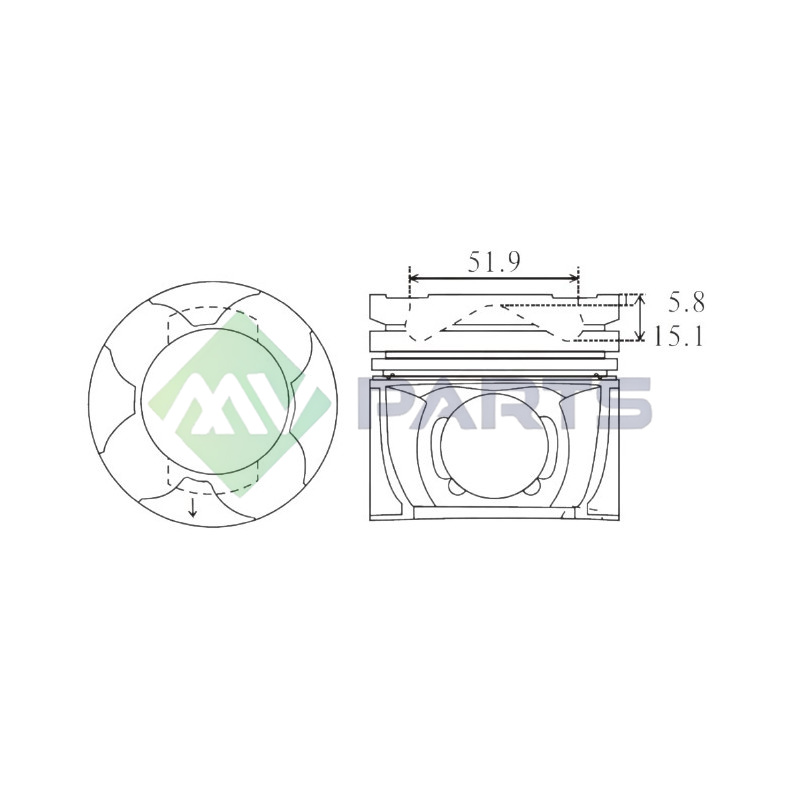 TŁOK MV PARTS P5038A STD MITSUBISHI 2.2DI-D 10-