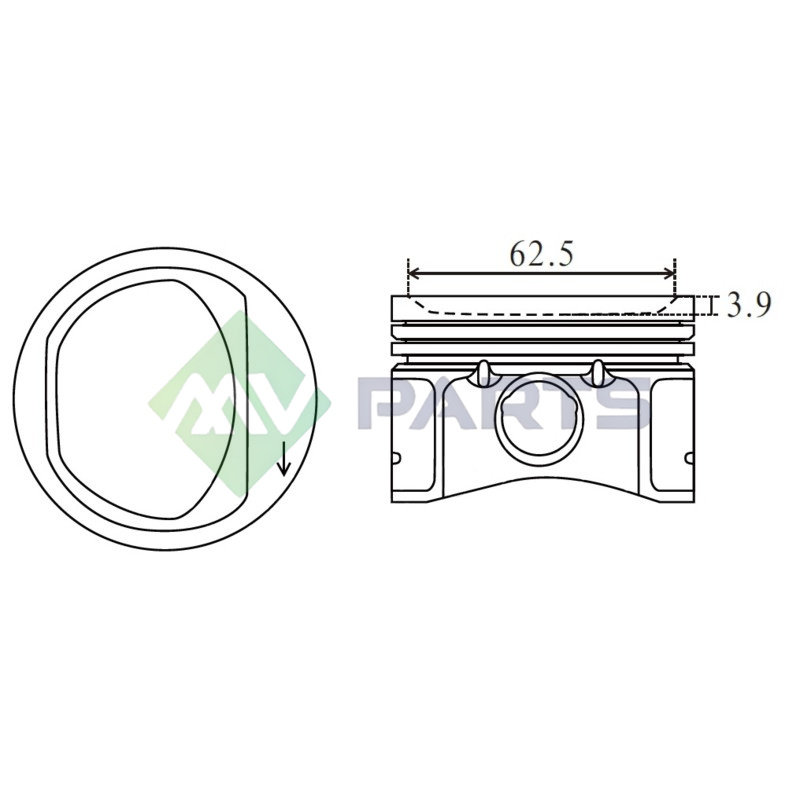 TŁOK MV PARTS P5231A STD FIAT 1.2 07-