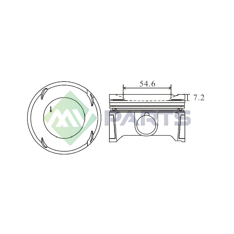 TŁOK MV PARTS P5239A STD MERCEDES 16V  2.0 13-