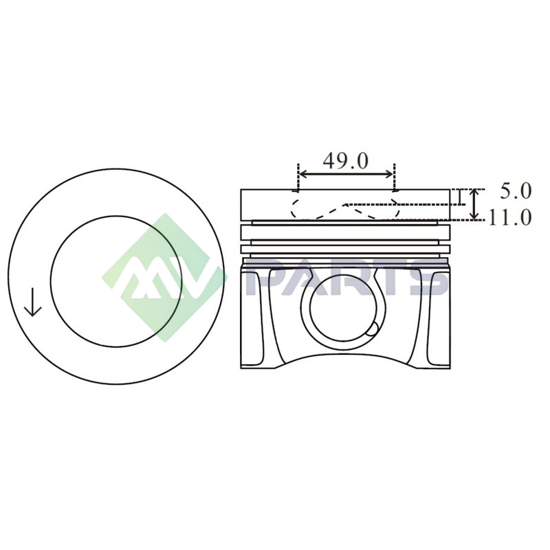 TŁOK MV PARTS P5247A STDTŁOK KPL VOLKSWAGEN 1.6TDI 12-