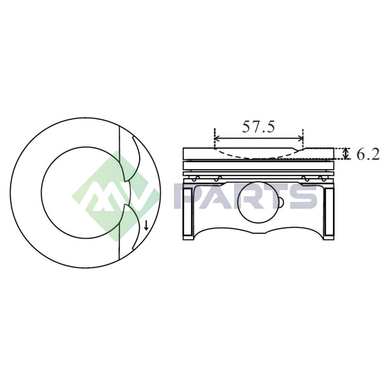 TŁOK MV PARTS P5253A STD VW 2.0TTS 13-