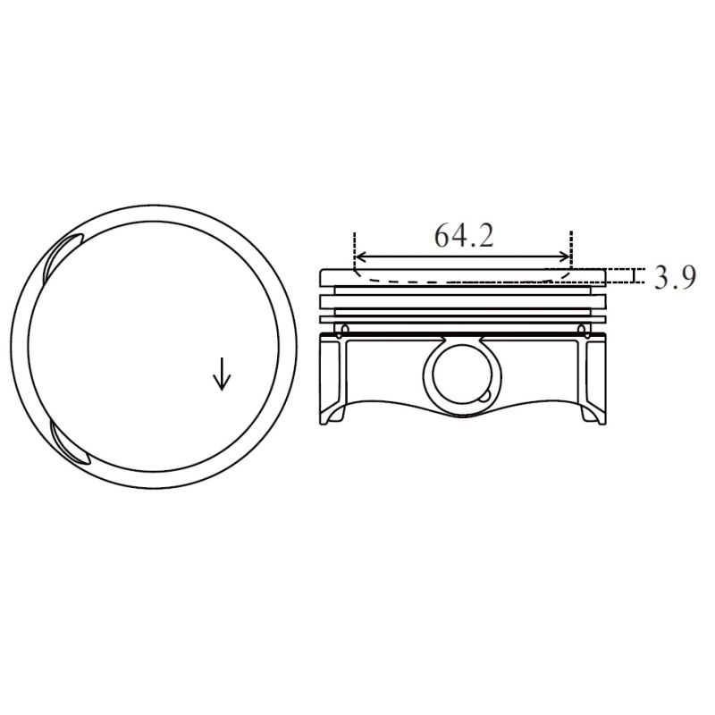 TŁOK MV PARTS P5268A STD VW 1.6 10-