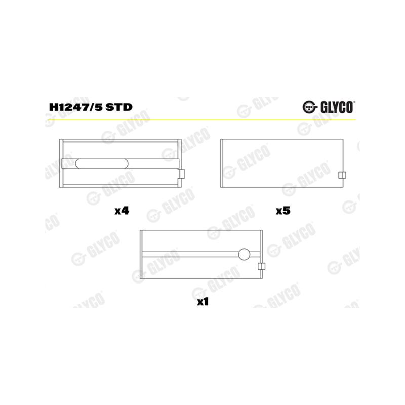 PANEWKI GŁÓWNE GLYCO H12475 STD MITSUBISHI 2.8D  82- 