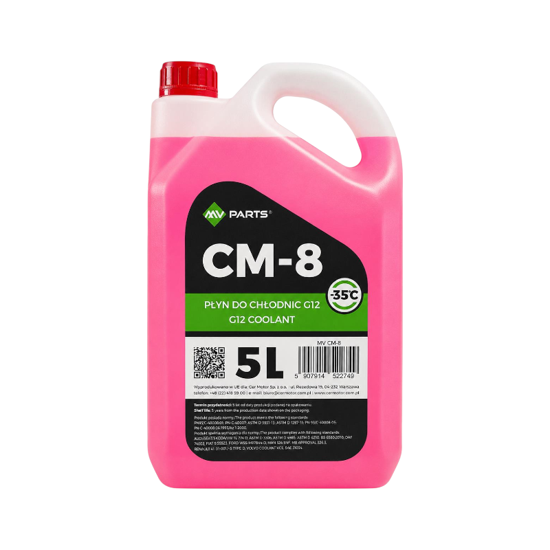 MV CM-8 PŁYN DO CHŁODNIC G12 CZERWONY 5L
