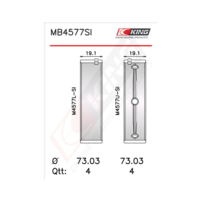 PANEWKI GŁÓWNE KING BEARINGS MB4577SI 0.50 CHRYSLER 3.6 13-