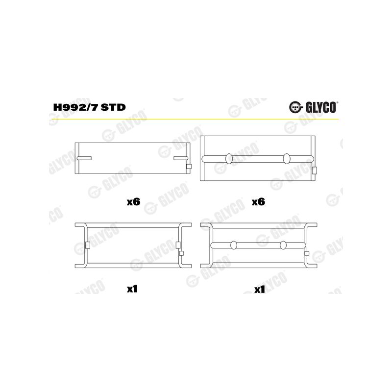 PANEWKI GŁÓWNE GLYCO H9927 STD MAN D2866  74- 