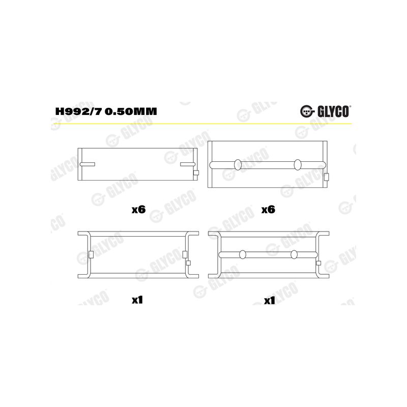 PANEWKI GŁÓWNE GLYCO H9927 0.50 MAN D2866  74- 