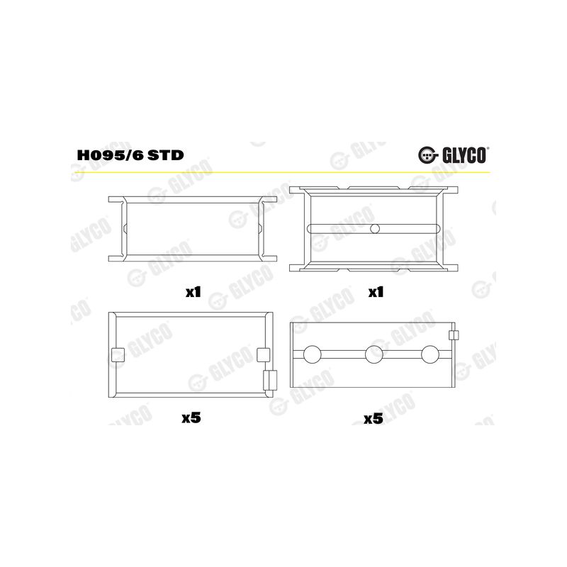 PANEWKI GŁÓWNE GLYCO H0956 STD VOLVO 2.4TD  01- 