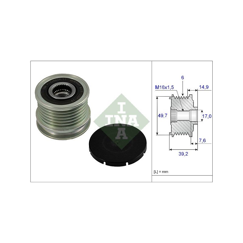NAPINACZ PASKA INA 535001510 SPRZĘGŁO ALTERNATORA 2.2CDI-2.7CDI