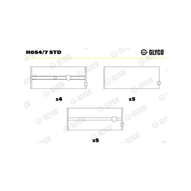PANEWKI GŁÓWNE GLYCO H0547 STD DAF RS180  92- 