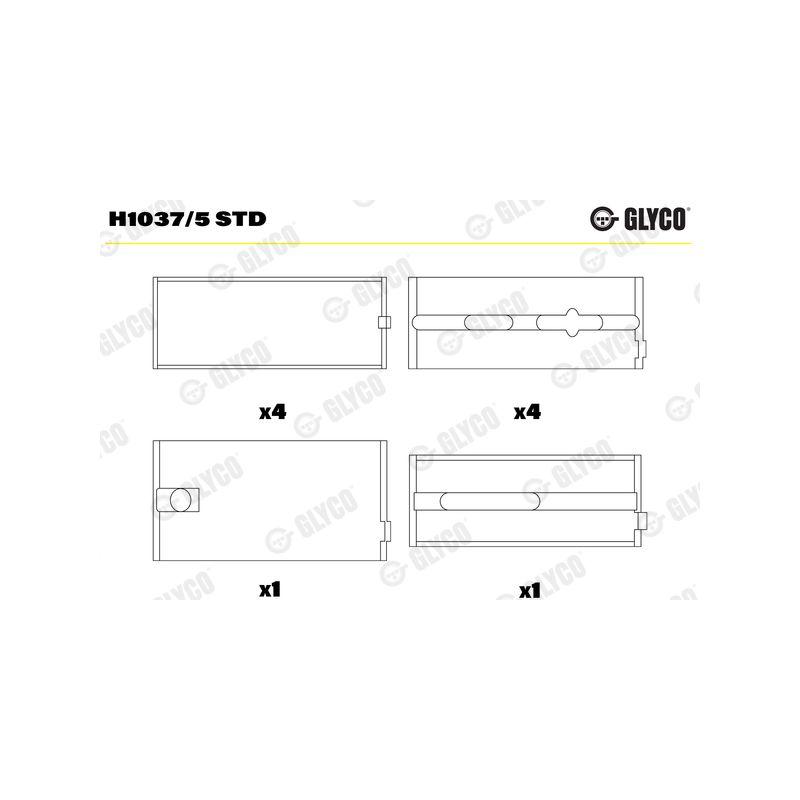 PANEWKI GŁÓWNE GLYCO H10375<6292M> STD PERKINS 4.236  73- 
