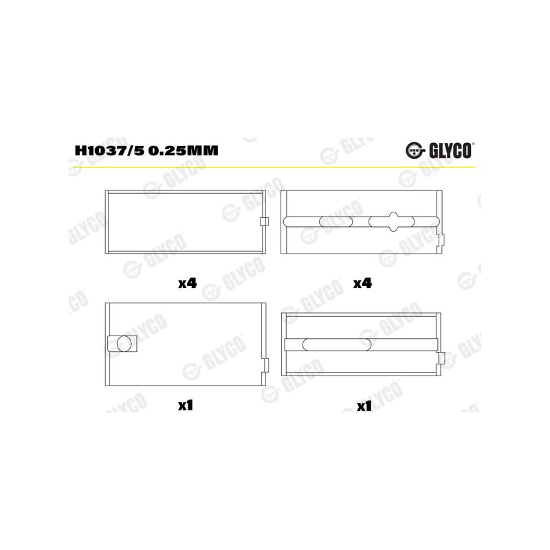 PANEWKI GŁÓWNE GLYCO H10375<6292M> 0.25 PERKINS 4.236  73- 