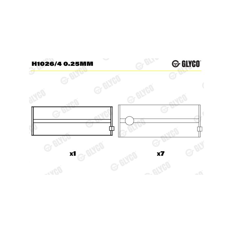 PANEWKI GŁÓWNE GLYCO H10264<4339M> 0.25 PERKINS 3.152  70- 