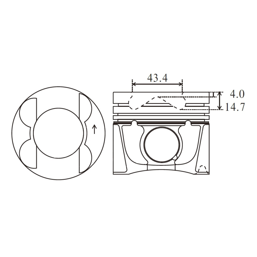 TŁOK MV PARTS P9627<73924> STD MERCEDES 2.0D OM640 