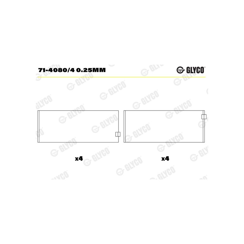 PANEWKI KORBOWODOWE GLYCO 7140804 0.25 FIAT 2.3JTD  02- 