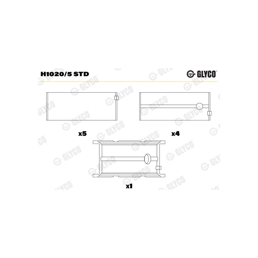PANEWKI GŁÓWNE GLYCO H10205 STD FIAT 2.3JTD 02- 