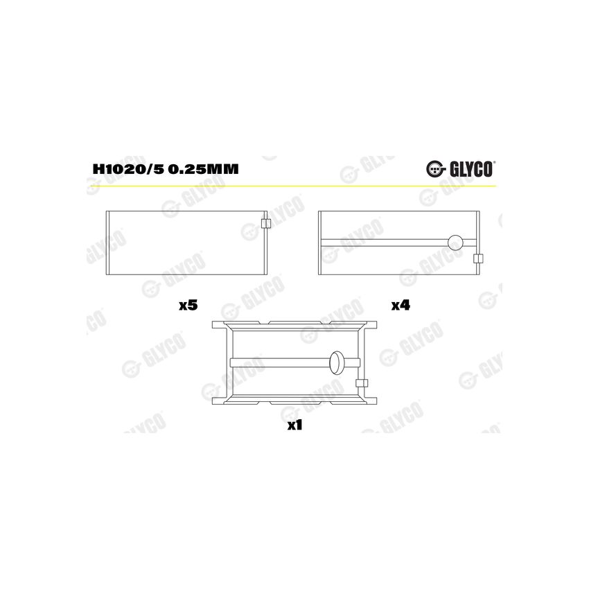 PANEWKI GŁÓWNE GLYCO H10205 0.25 FIAT 2.3JTD 02- 