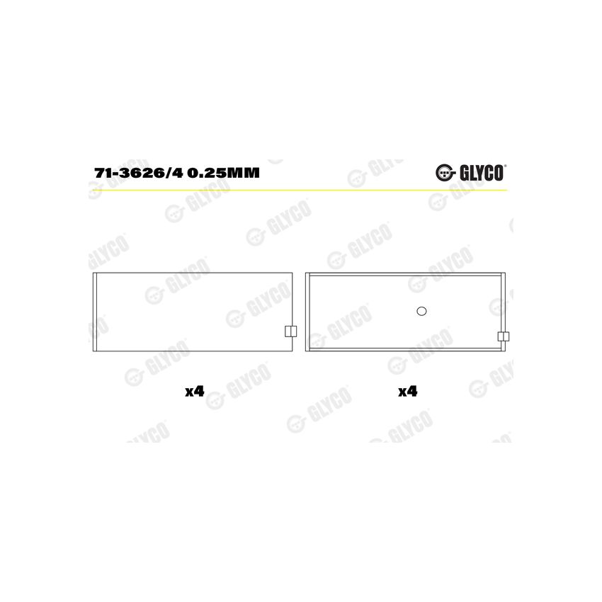 PANEWKI KORBOWODOWE GLYCO 7136264 0.25 DAEWOO 1.6-2.0 85- 