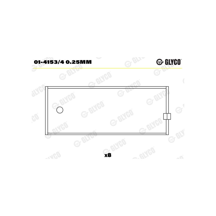 PANEWKI KORBOWODOWE GLYCO 0141534<44165RA> 0.25MM FORD 1.0-1.3  88- 