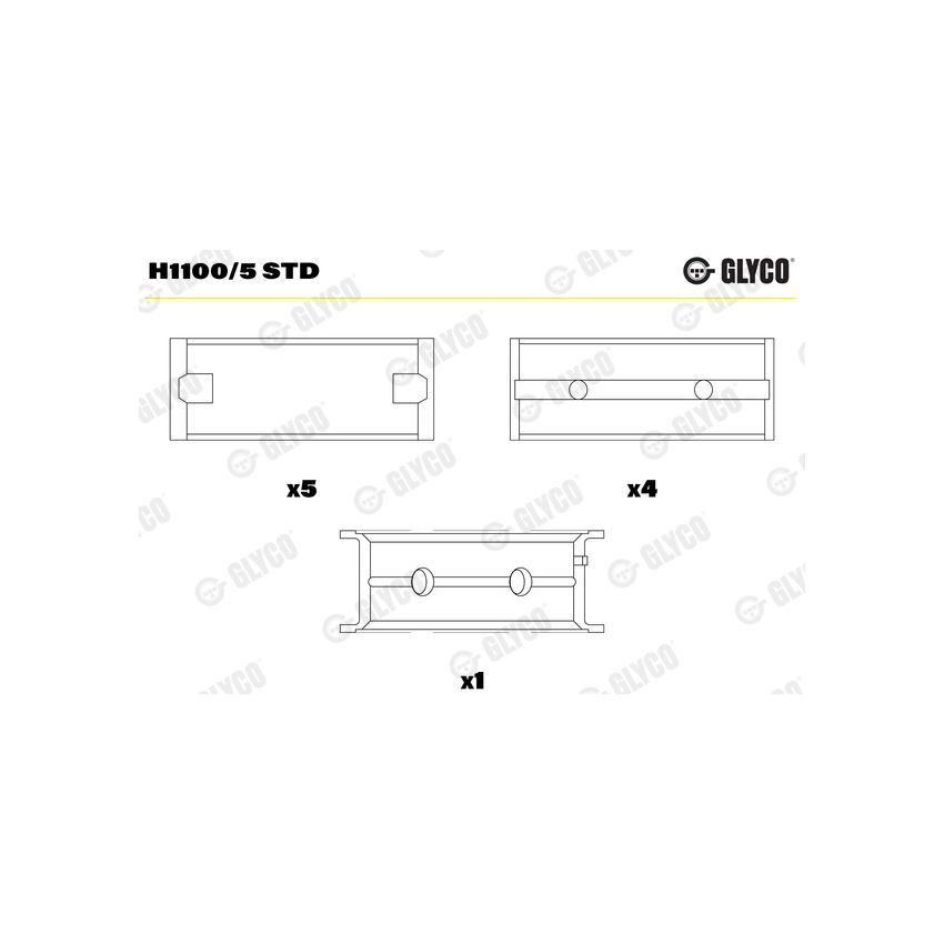PANEWKI GŁÓWNE GLYCO H11005 STD FORD 1.2-1.7 95- 