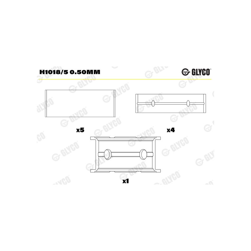 PANEWKI GŁÓWNE GLYCO H10185 0.50 FORD 2.0-2.4TDDI 99- 