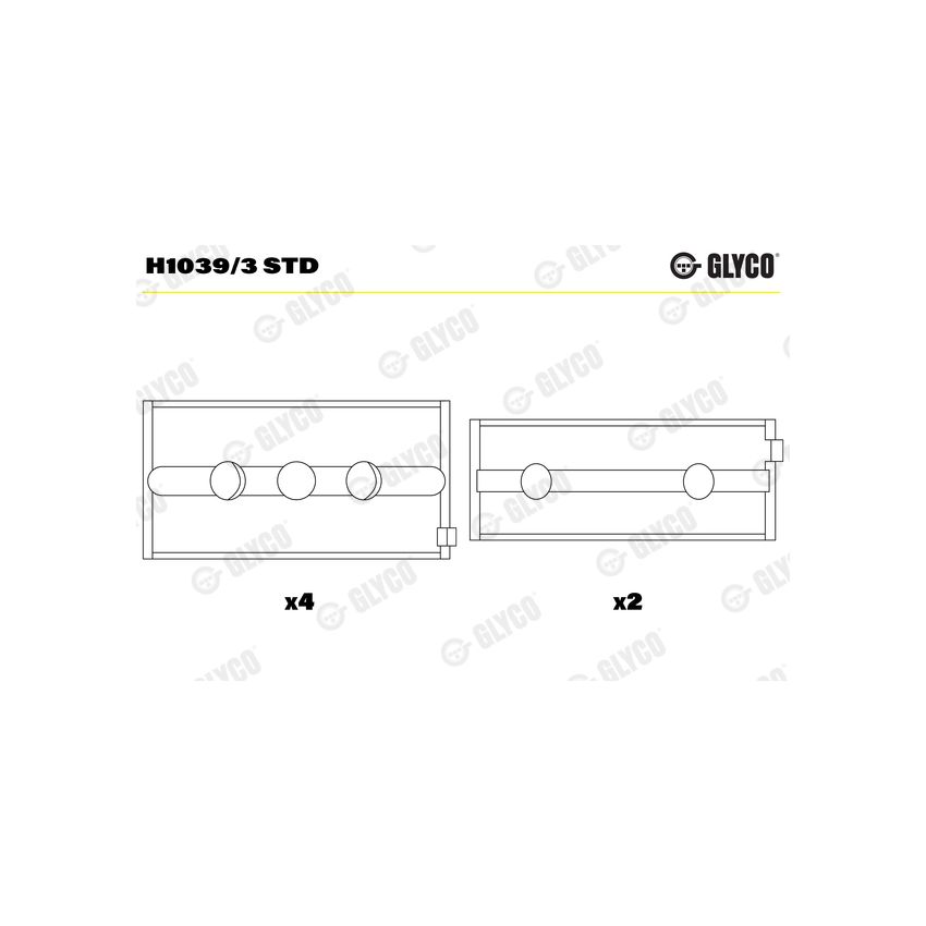 PANEWKI GŁÓWNE GLYCO H10393 STD FIAT CC900, UNO45 71- 