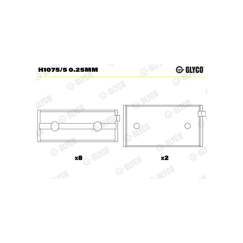 PANEWKI GŁÓWNE GLYCO H10755<7084M> 0.25 FIAT 1.3-1.6  85- 