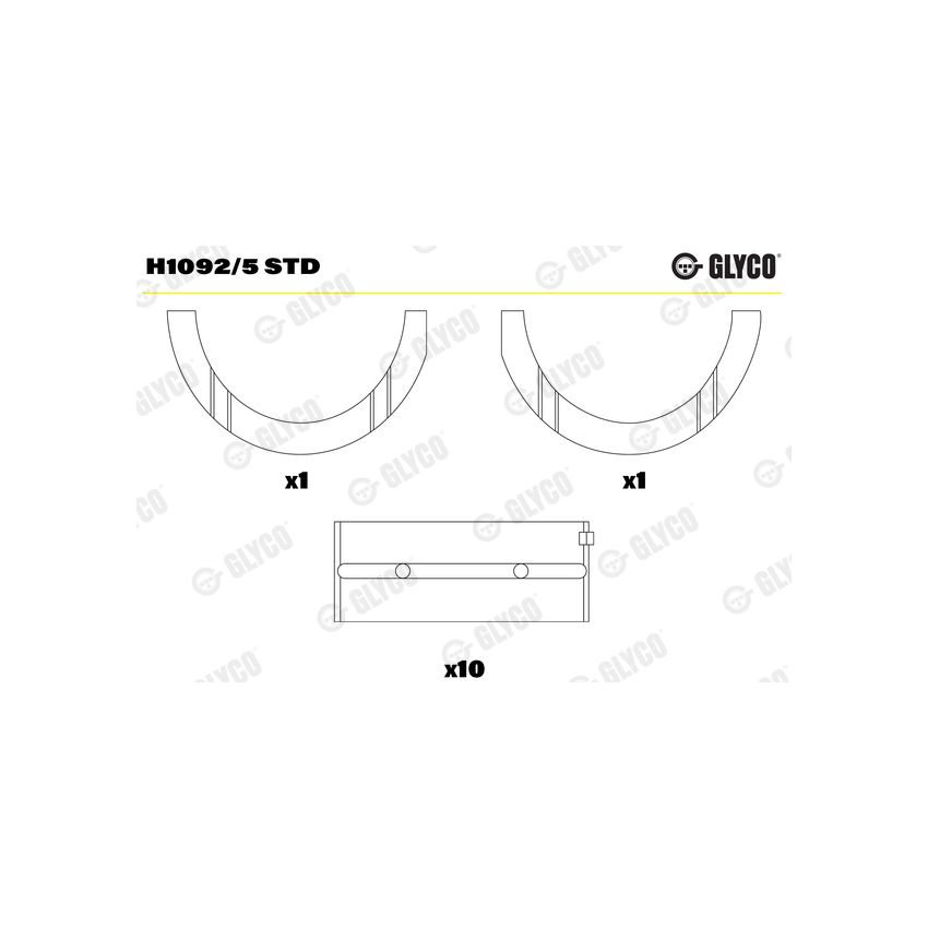 PANEWKI GŁÓWNE GLYCO H10925<7231M> STD FIAT 1.2-1.6  95- 