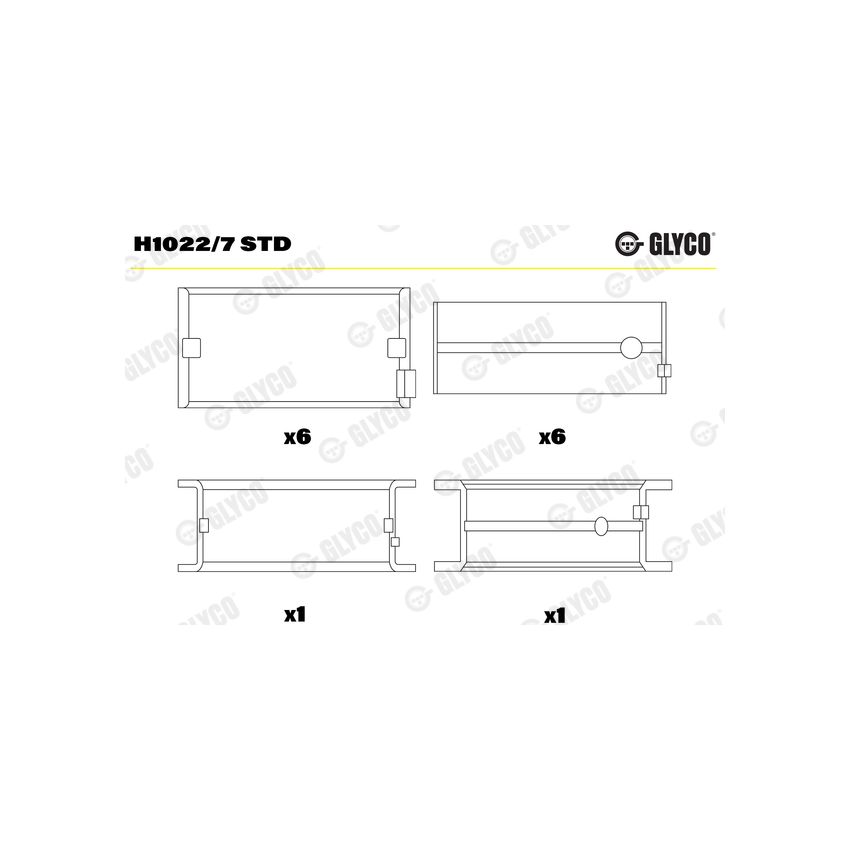PANEWKI GŁÓWNE GLYCO H10227 STD IVECO F3AE0681 00- 