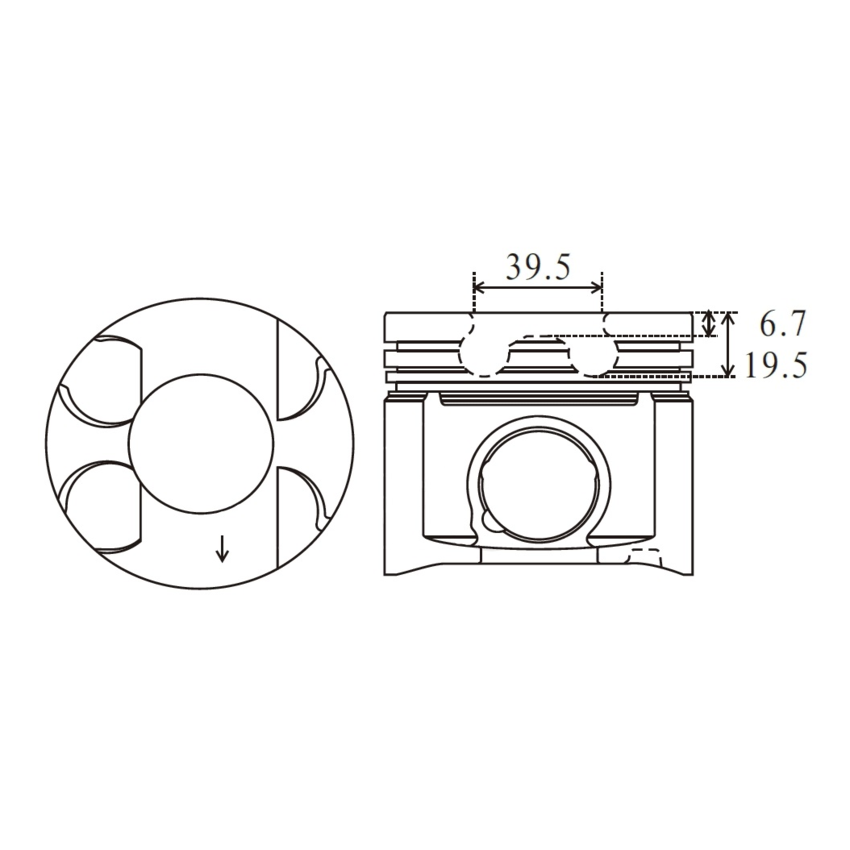 TŁOK MV PARTS P7661 STD TOYOTA 2.5D 01-