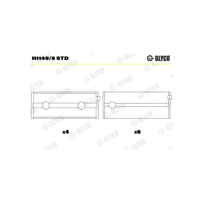 PANEWKI GŁÓWNE GLYCO H11495 STD ISUZU 2.0-2.4D 70- 