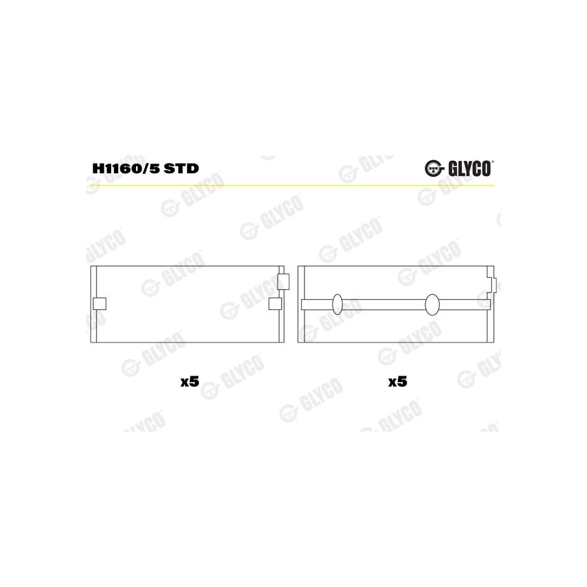 PANEWKI GŁÓWNE GLYCO H11605 STD ISUZU 1.8-2.5D 4JE