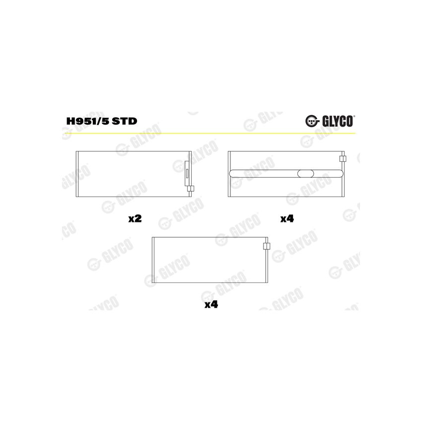 PANEWKI GŁÓWNE GLYCO H9515 STD MERCEDES 2.0-2.4D  72- 