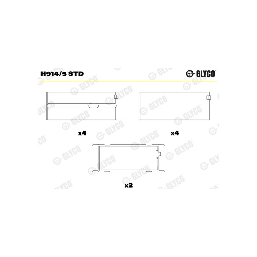 PANEWKI GŁÓWNE GLYCO H9145 STD MERCEDES 2.0-2.4B+D 71- 