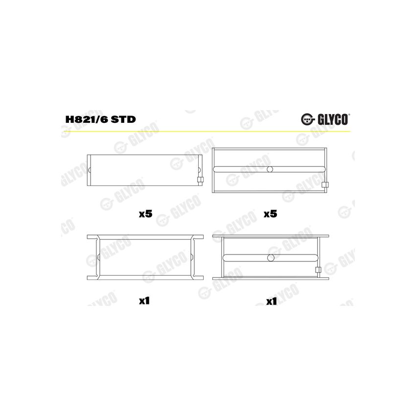 PANEWKI GŁÓWNE GLYCO H8216 STD MERCEDES OM443  - 